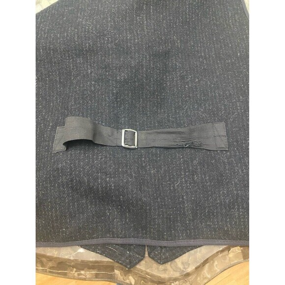 L.L. Bean Men's Wool Full Zip Vest Black Size Large Outdoor Adjustable Back - Picture 11 of 11